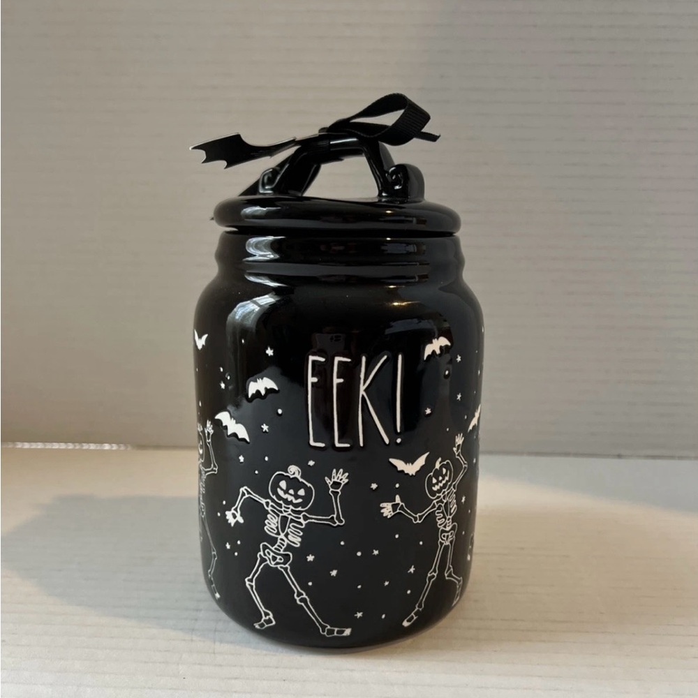 Rae Dunn Halloween Measuring Cups Boo Eek Spider Skeleton Canister Mug - Picture 3 of 6